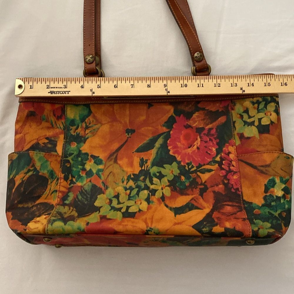 PATRICIA NASH Double Turn Lock Closure Floral Tote Bag with Leather Trim - Picture 11 of 13